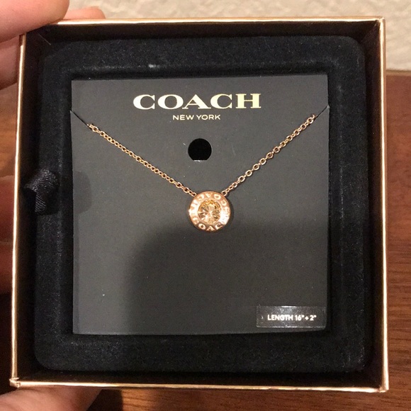 SOLD Coach necklace. Rose gold  16” plus 2” ext - Picture 1 of 2